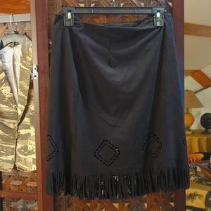 Suege skirt.  Medium length.